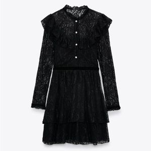 New Zara lace dress with jewel button